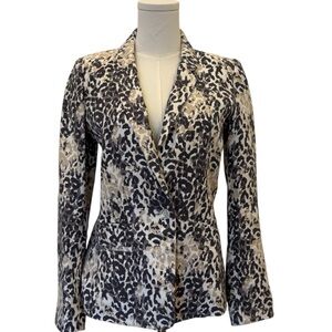 Joie Leopard Print Blazer | Size 4 | Purple/Gray, Taupe, White | Versatile